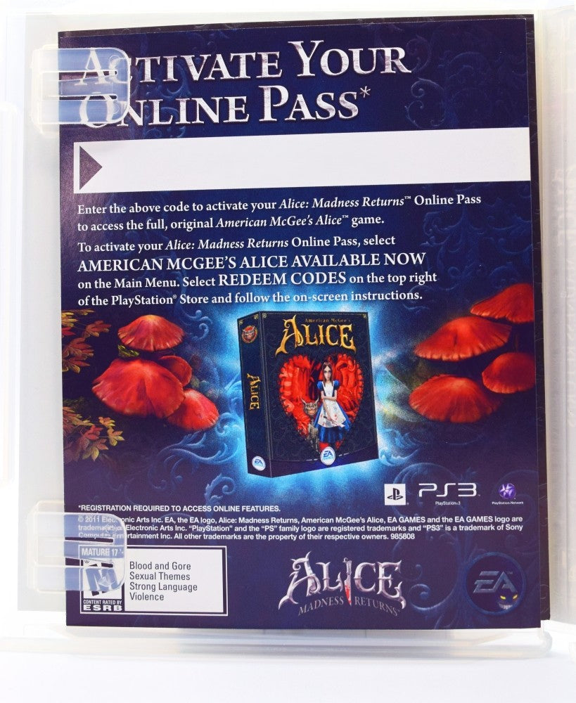 Alice Madness Returns Ps3 Game Inside