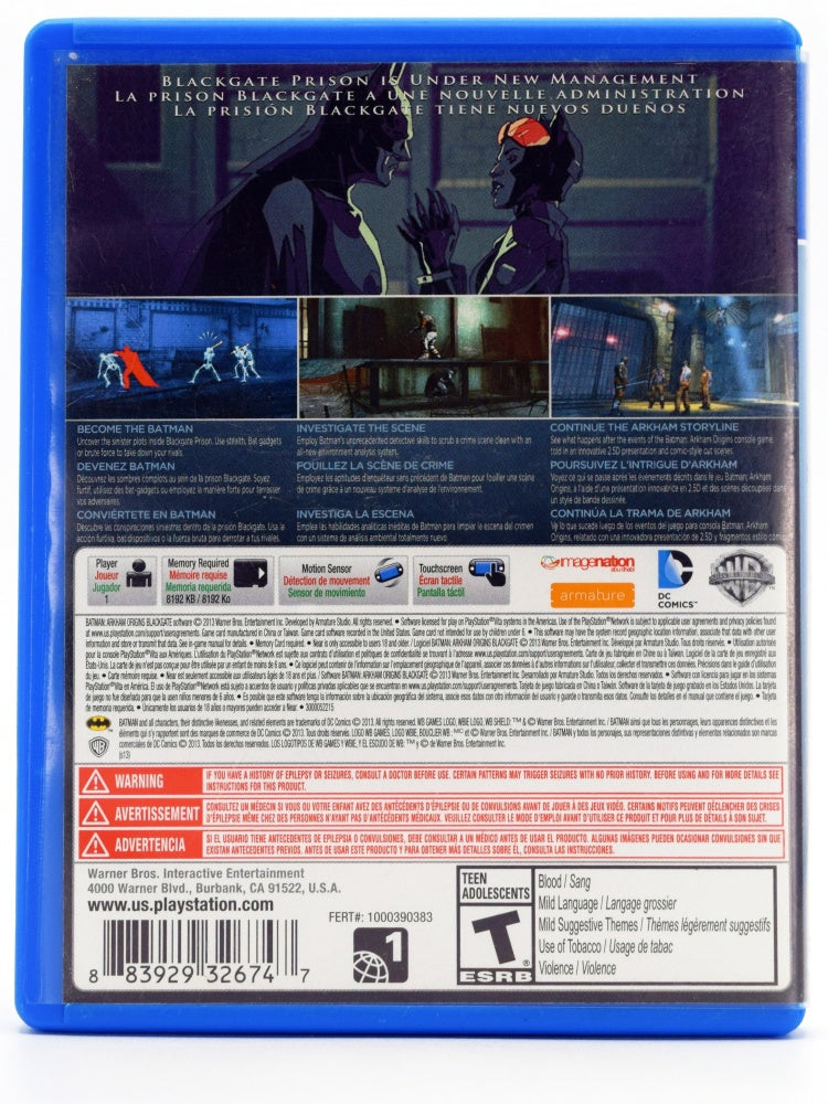 Batman Arkham Origins Blackgate Psvita Back