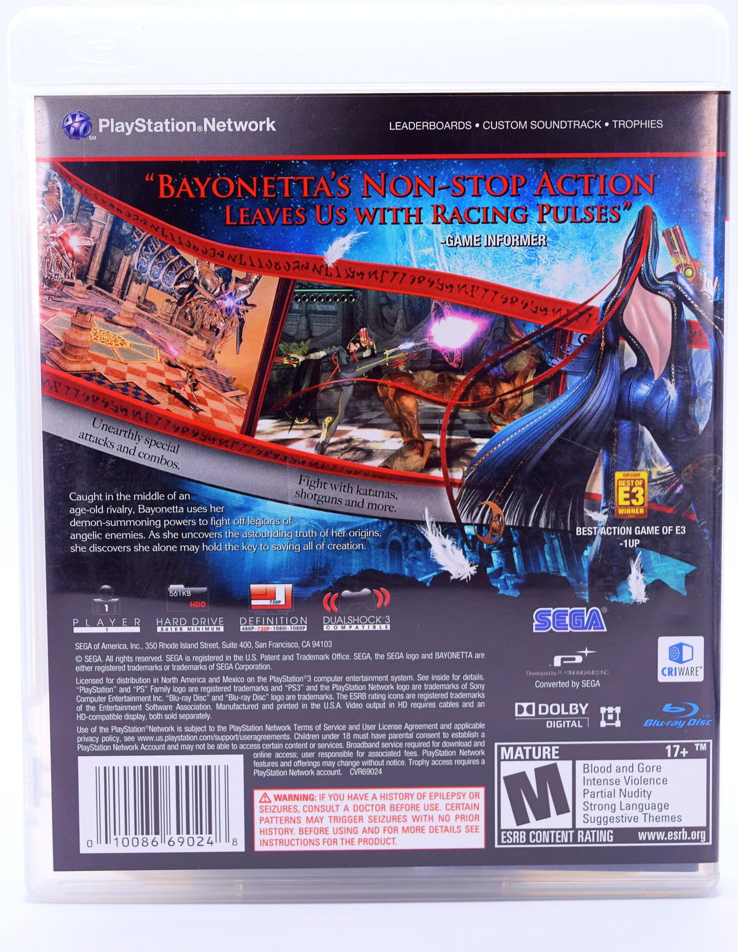 Bayonetta Ps3 Game Back