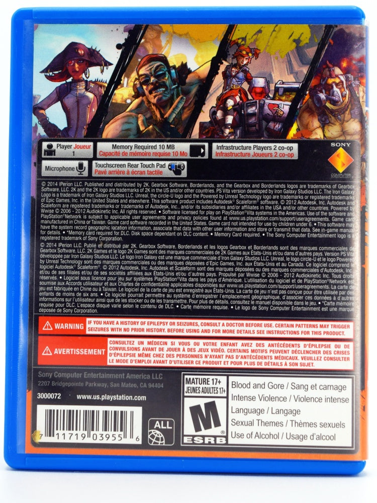 Borderlands 2 Psvita Back