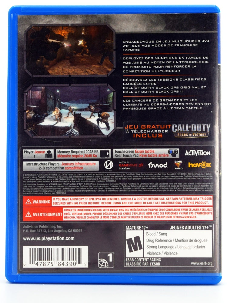 Call Of Duty Black Ops Declassified Psvita Back
