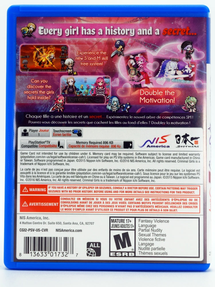 Criminal Girls 2 Party Favors Psvita Back