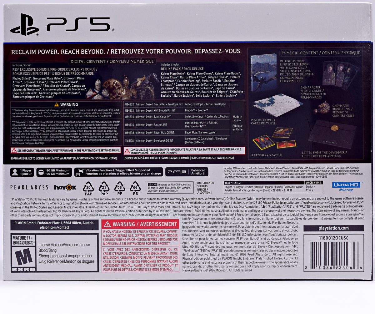 Crimson Desert Deluxe Edition Ps5 Game Back