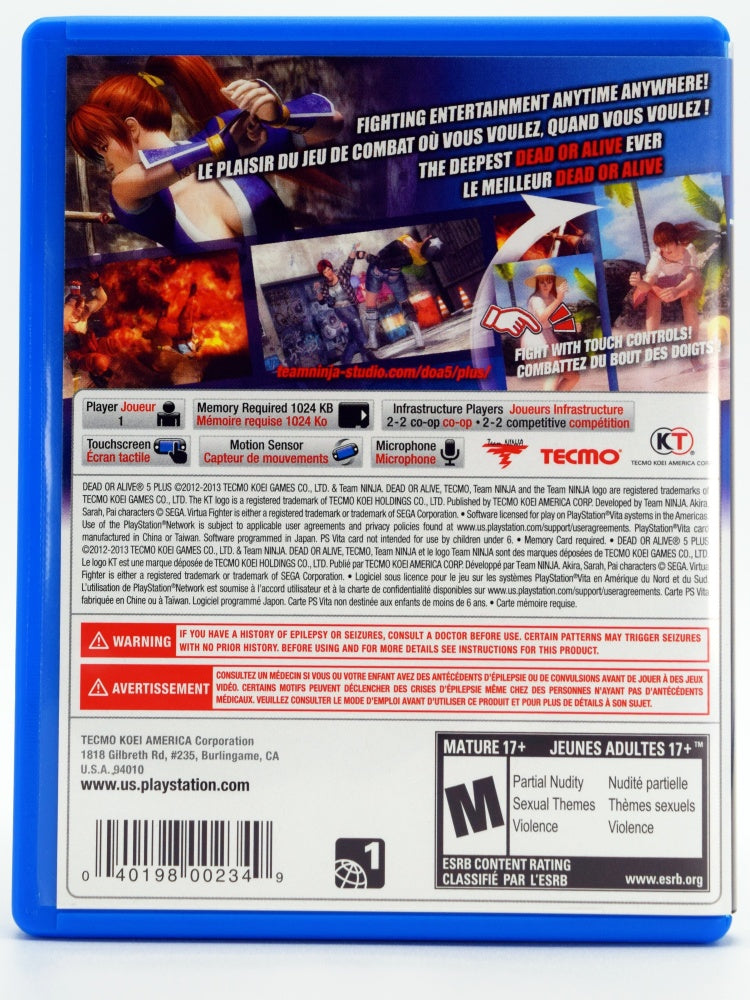 Dead Or Alive 5 Plus Psvita Back