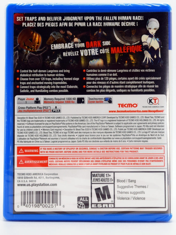 Deception Iv Blood Ties Psvita Back