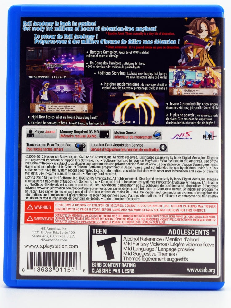 Disgaea 3 Absence Of Detention Psvita Back