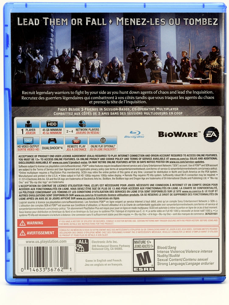 Dragon Age Inquisition Ps4 Game Back