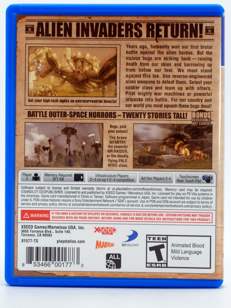 Earth Defense Force 2 Psvita Back