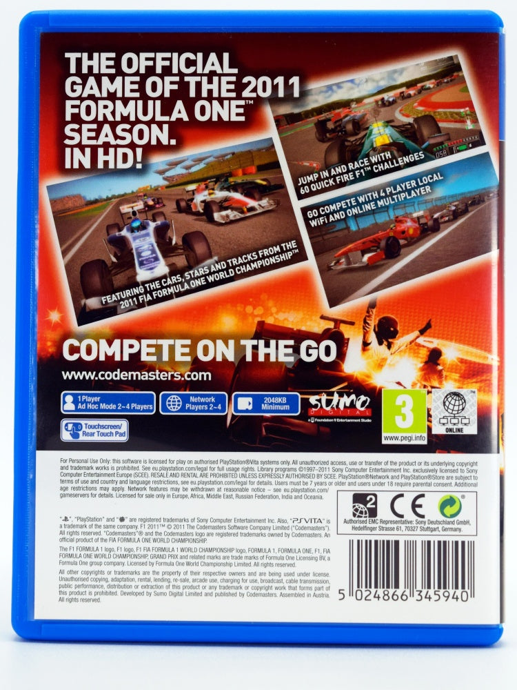 F1 2011 Psvita Back