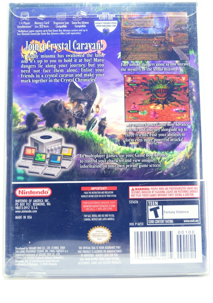 Final Fantasy Crystal Chronicles Gamecube Game Back