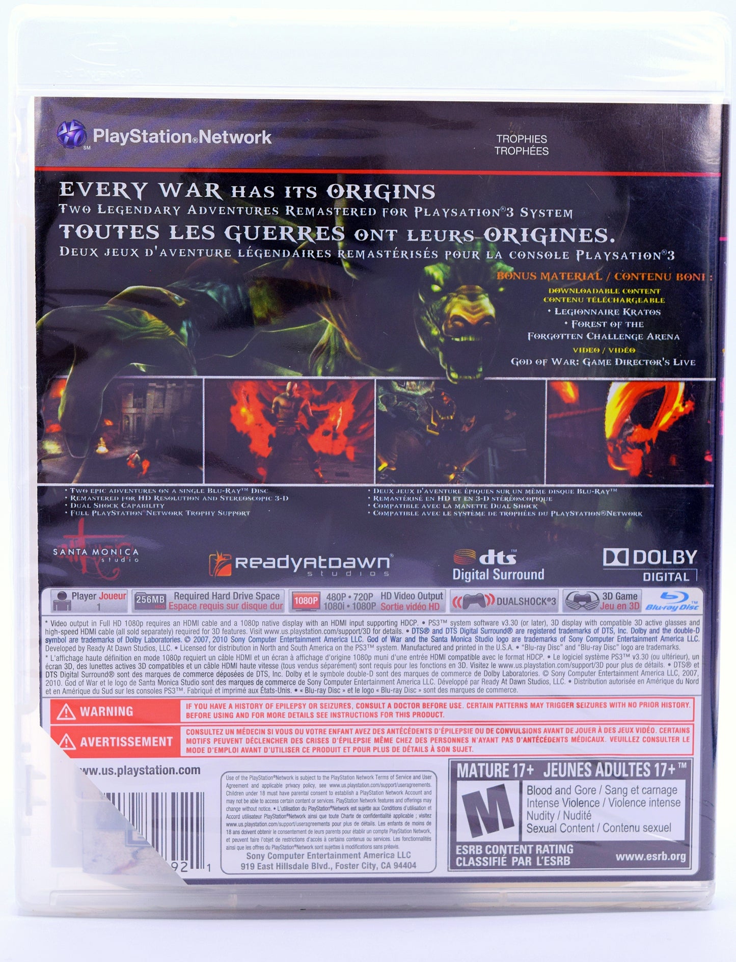 God Of War Origins Collection Ps3 Game Back