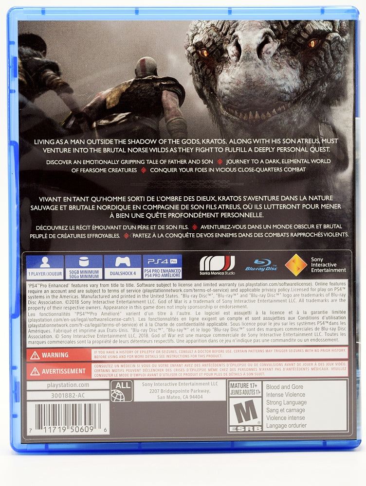 God Of War Ps4 Game Back