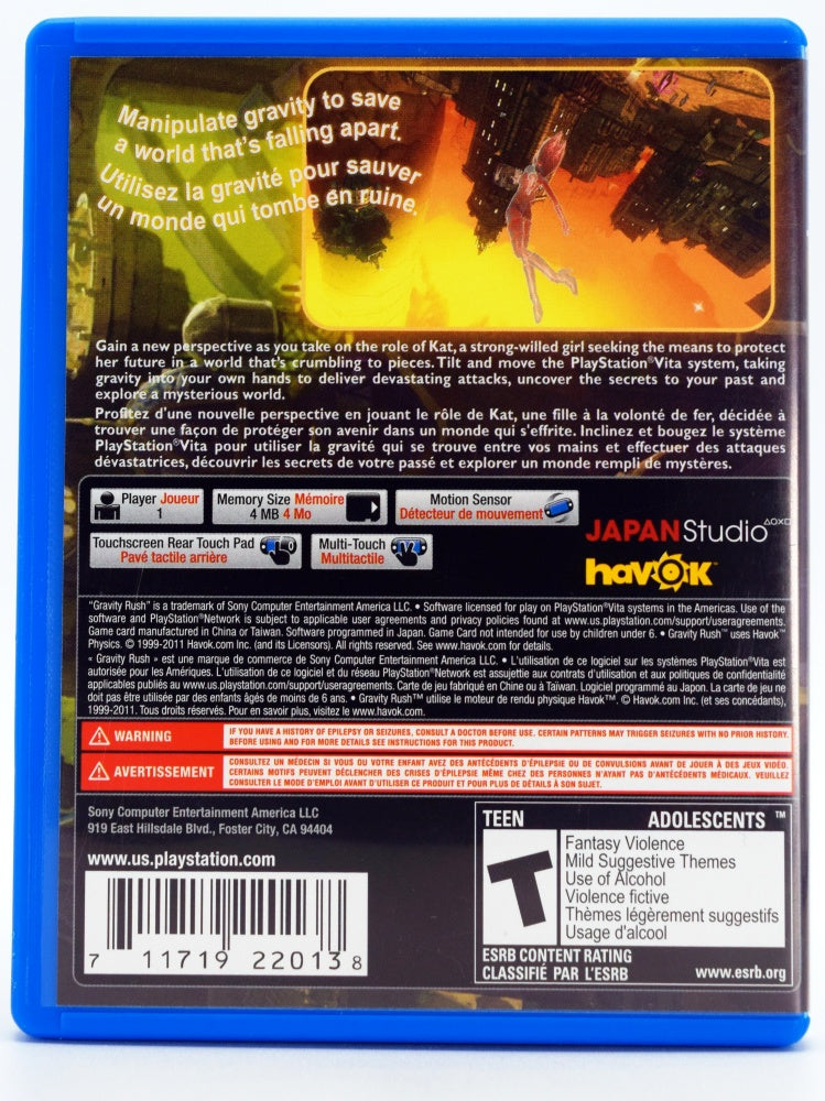 Gravity Rush Psvita Game Back