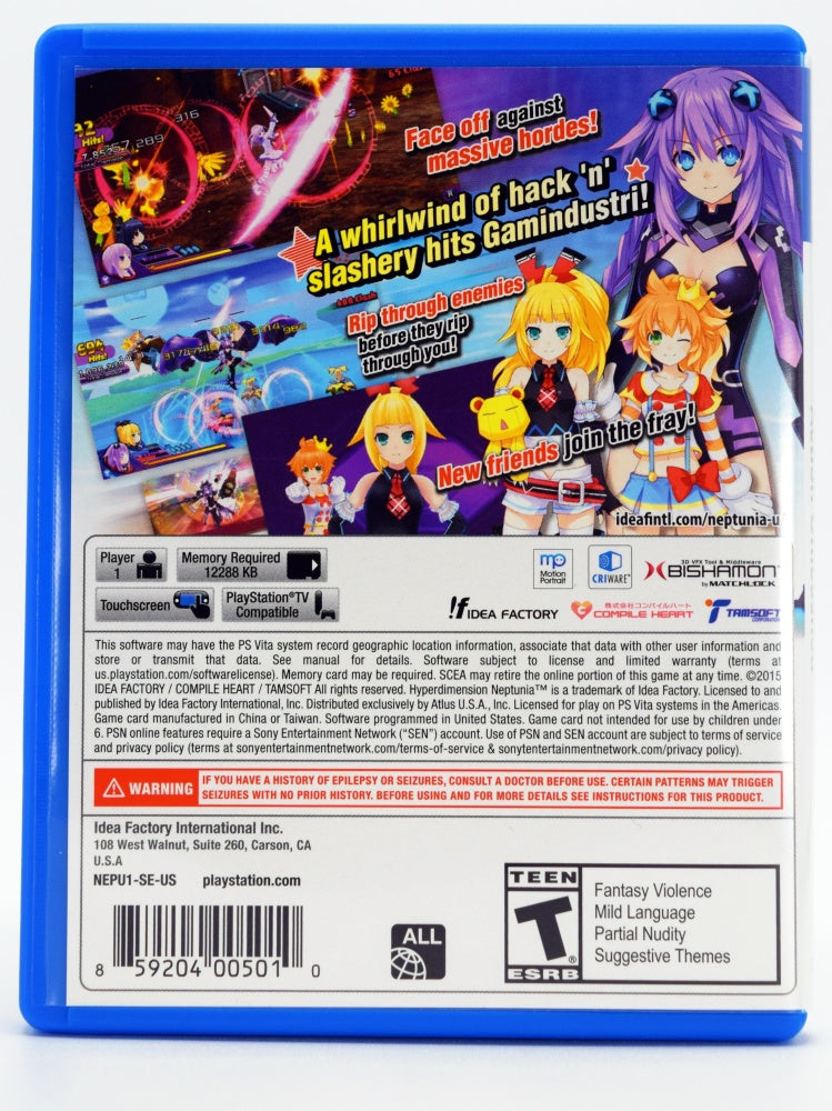 Hyperdimension Neptunia U Action Unleashed Psvita Game Back