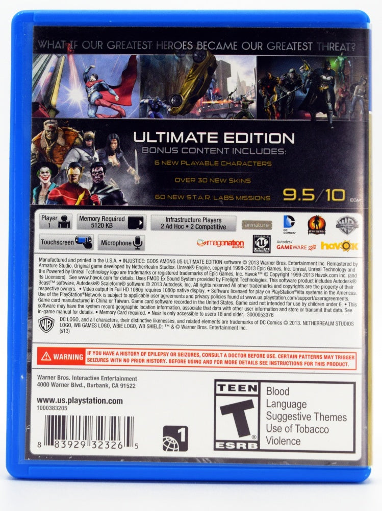 Injustice Gods Among Us Psvita Game Back