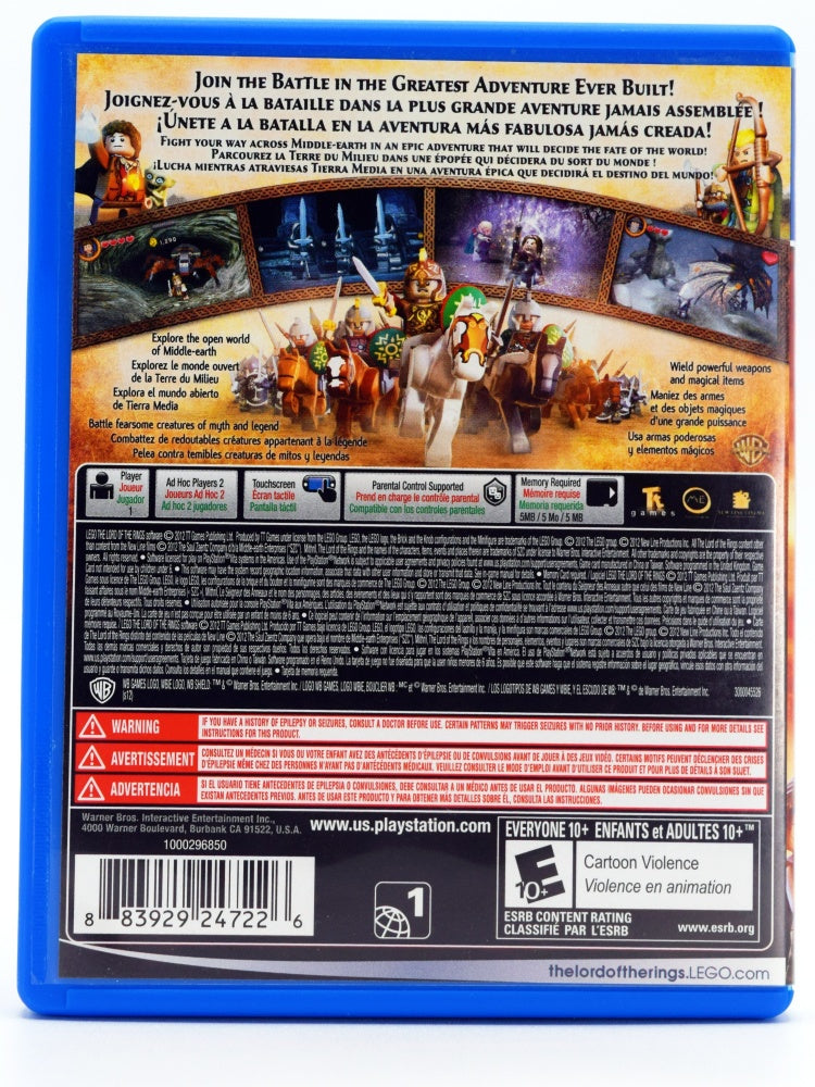 Lego Lord Of The Rings Psvita Game Back