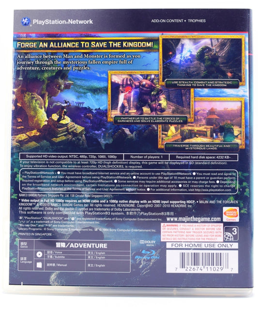Majin And The Forsaken Kingdom Ps3 Game Back
