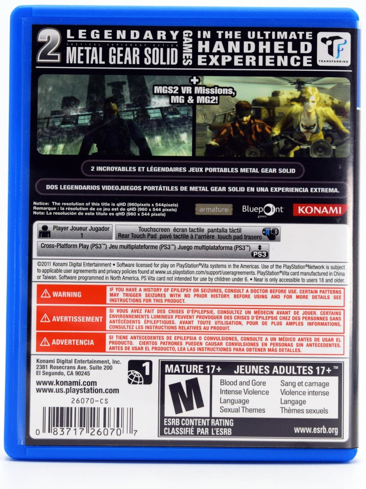 Metal Gear Solid Hd Collection Psvita Game Back