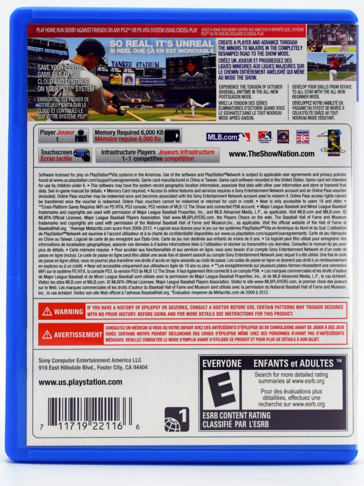 Mlb 13 The Show Jose Bautista Cover Psvita Game Back
