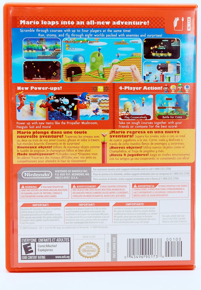 New Super Mario Bros Wii Wii Game Back