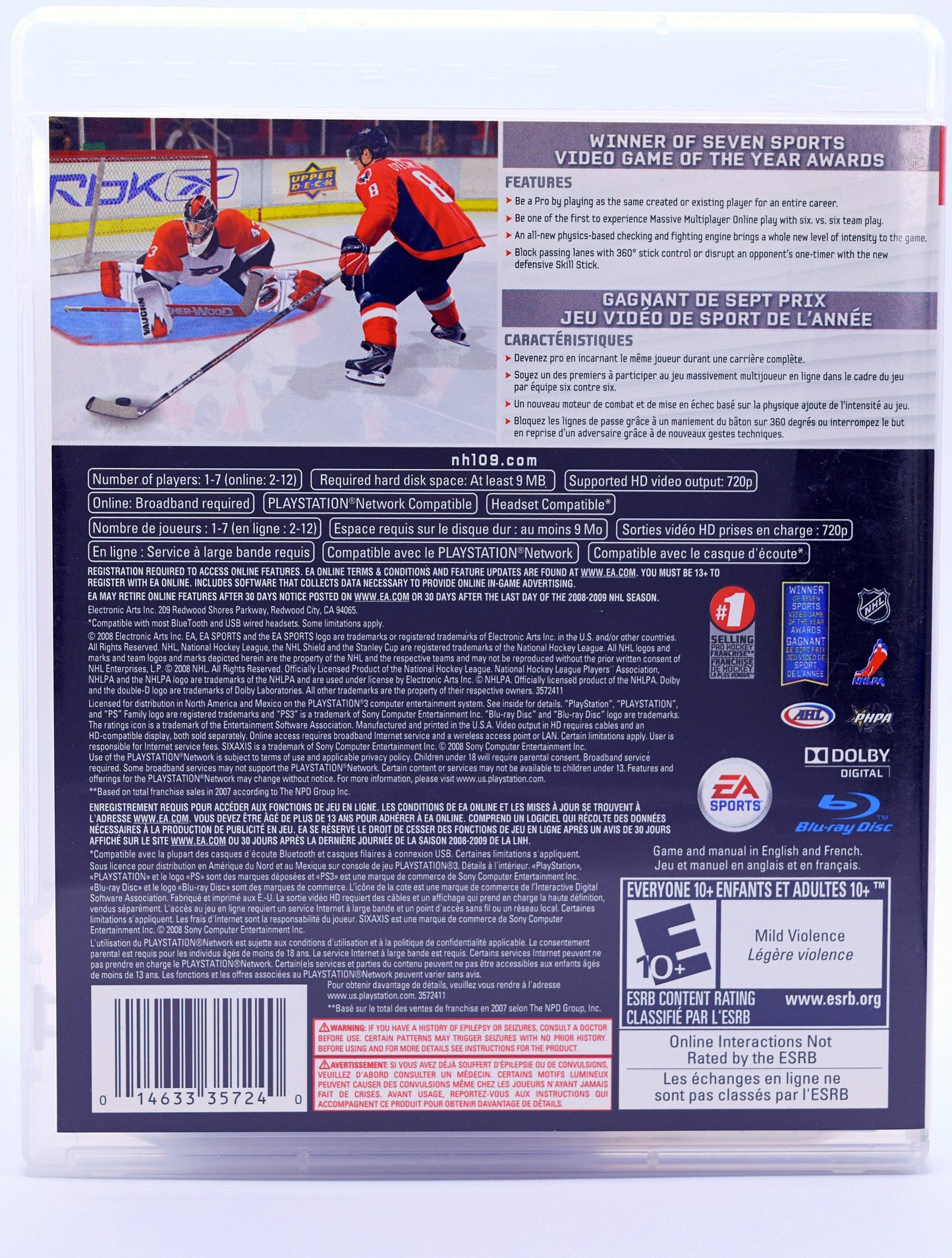 Nhl 09 Ps3 Game Back