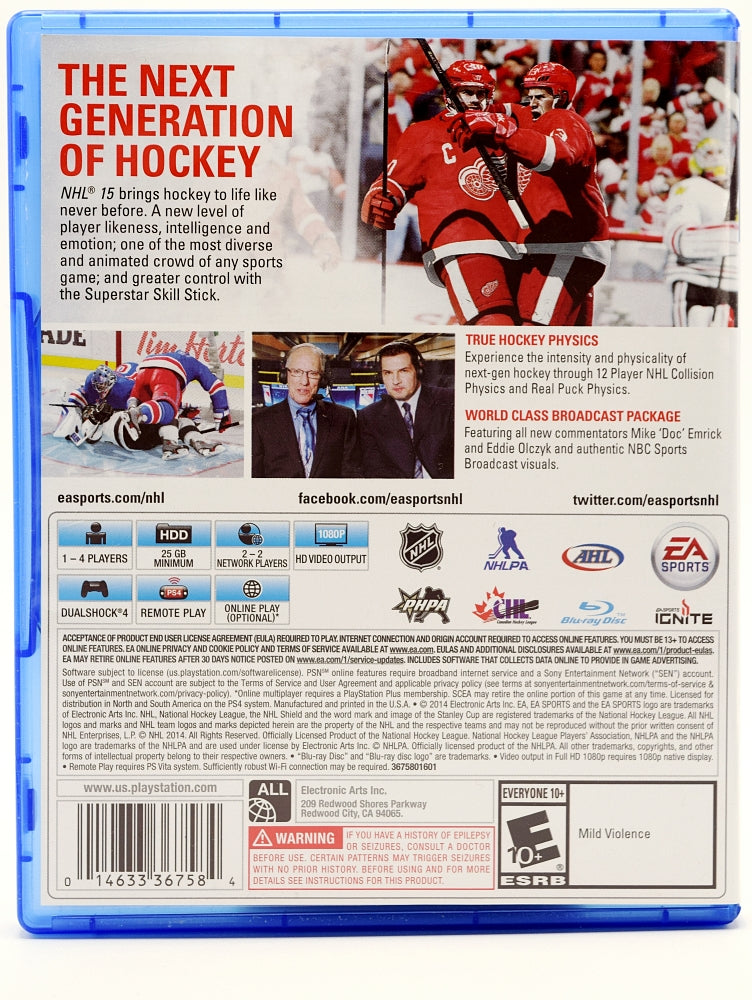 Nhl 15 Ps4 Game Back