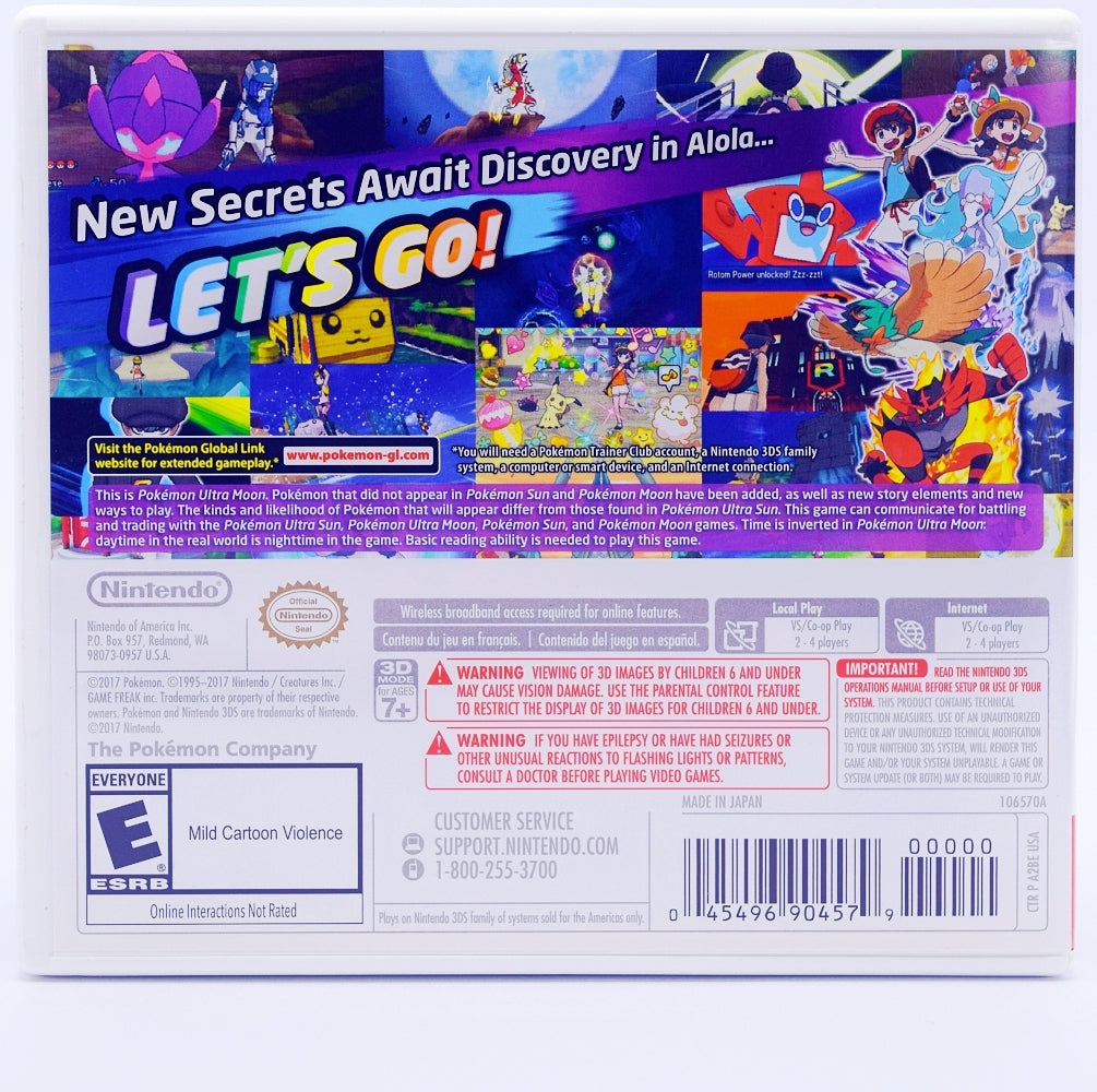 Pokemon Ultra Moon 3Ds Game Back