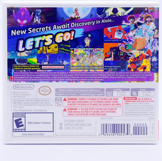 Pokemon Ultra Moon 3Ds Game Back