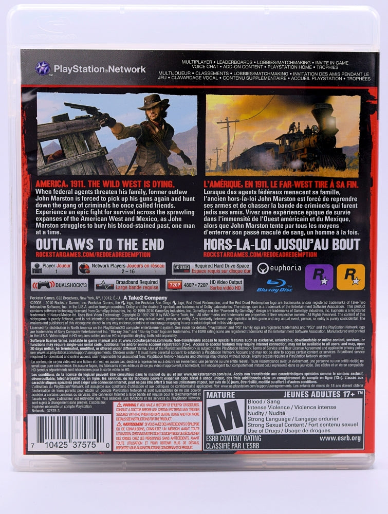Red Dead Redemption Ps3 Game Back