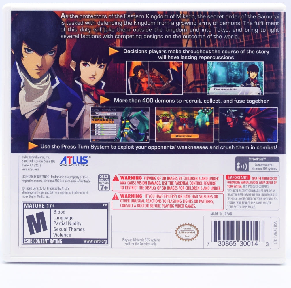 Shin Megami Tensei Iv 3Ds Game Back