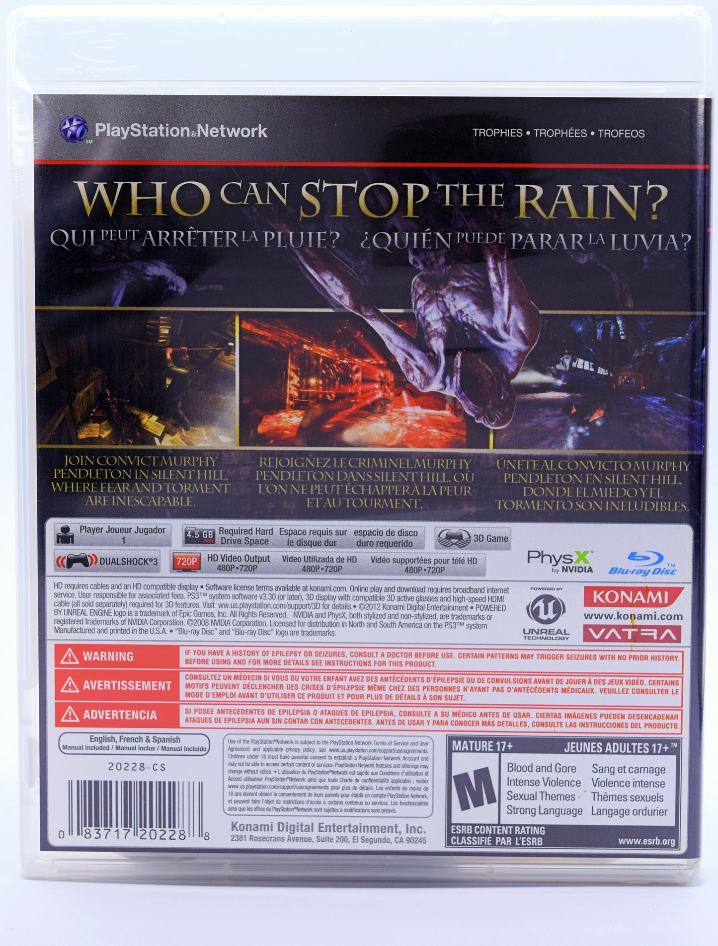 Silent Hill Downpour Ps3 Game Back