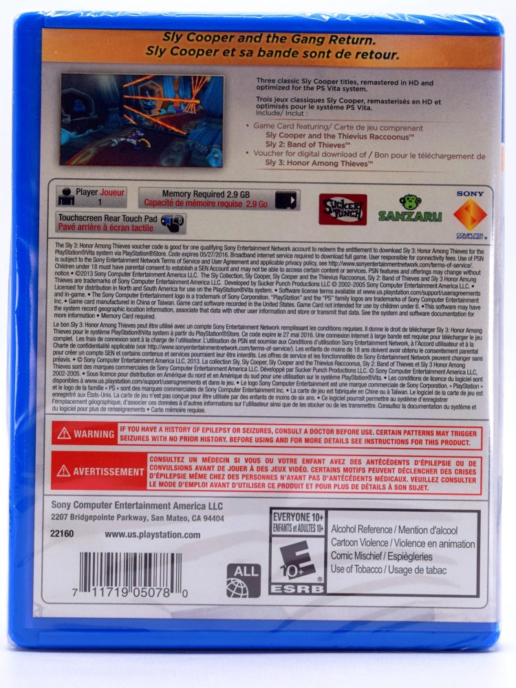 Sly Cooper Collection Psvita Game Back