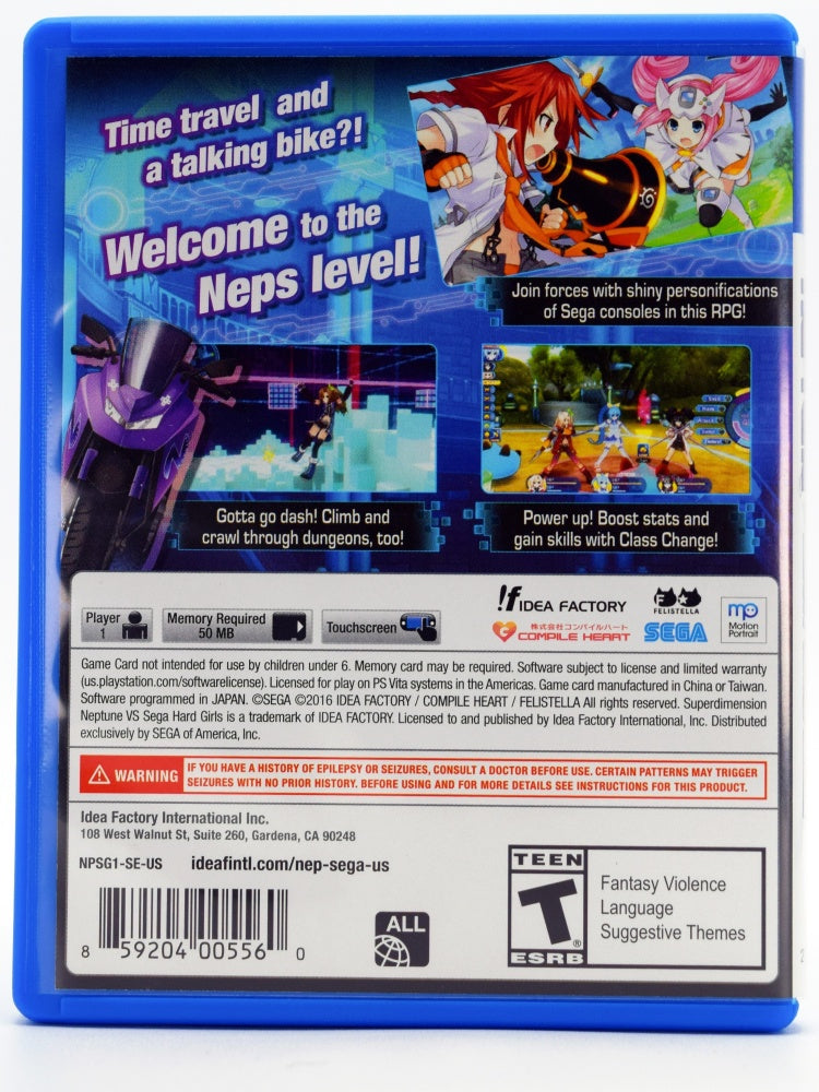 Superdimension Neptune Vs Sega Hard Girls Psvita Game Back