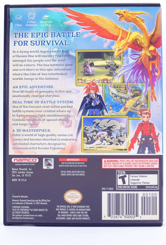 Tales Of Symphonia Gamecube Game Back