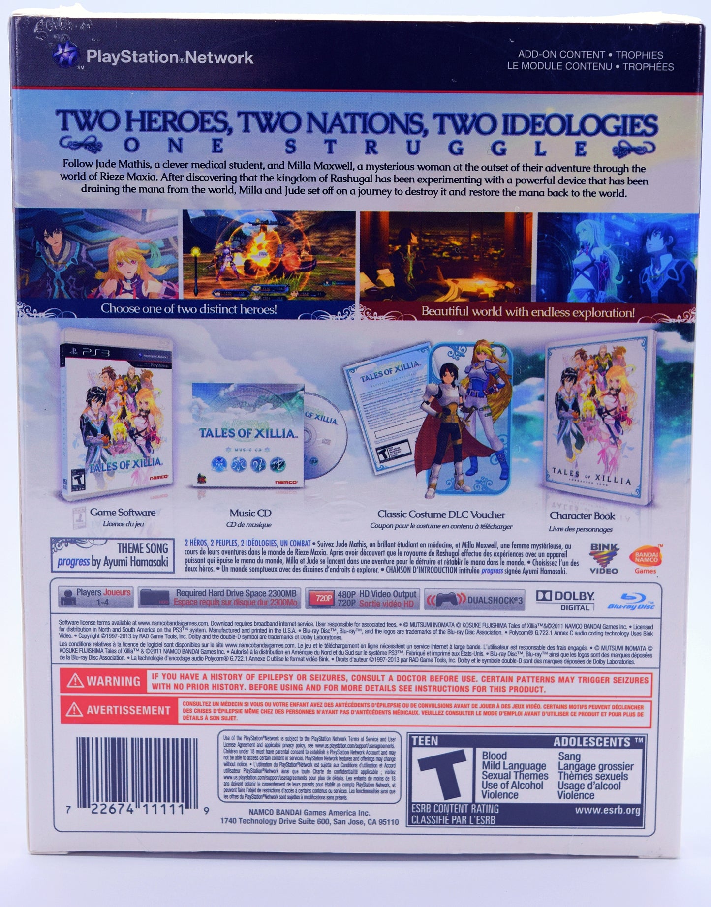 Tales Of Xillia Limited Edition Ps3 Game Back