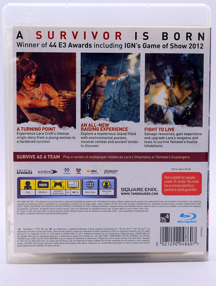 Tomb Raider Ps3 Game Back