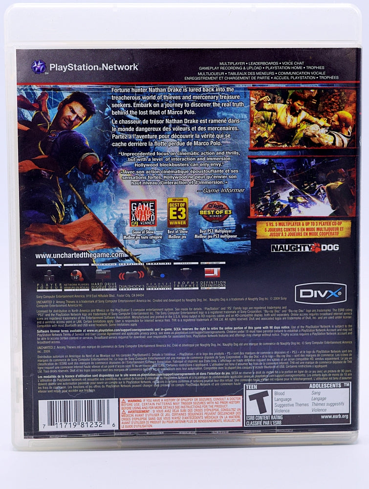 Uncharted 2 Among Thieves Ps3 Game Back