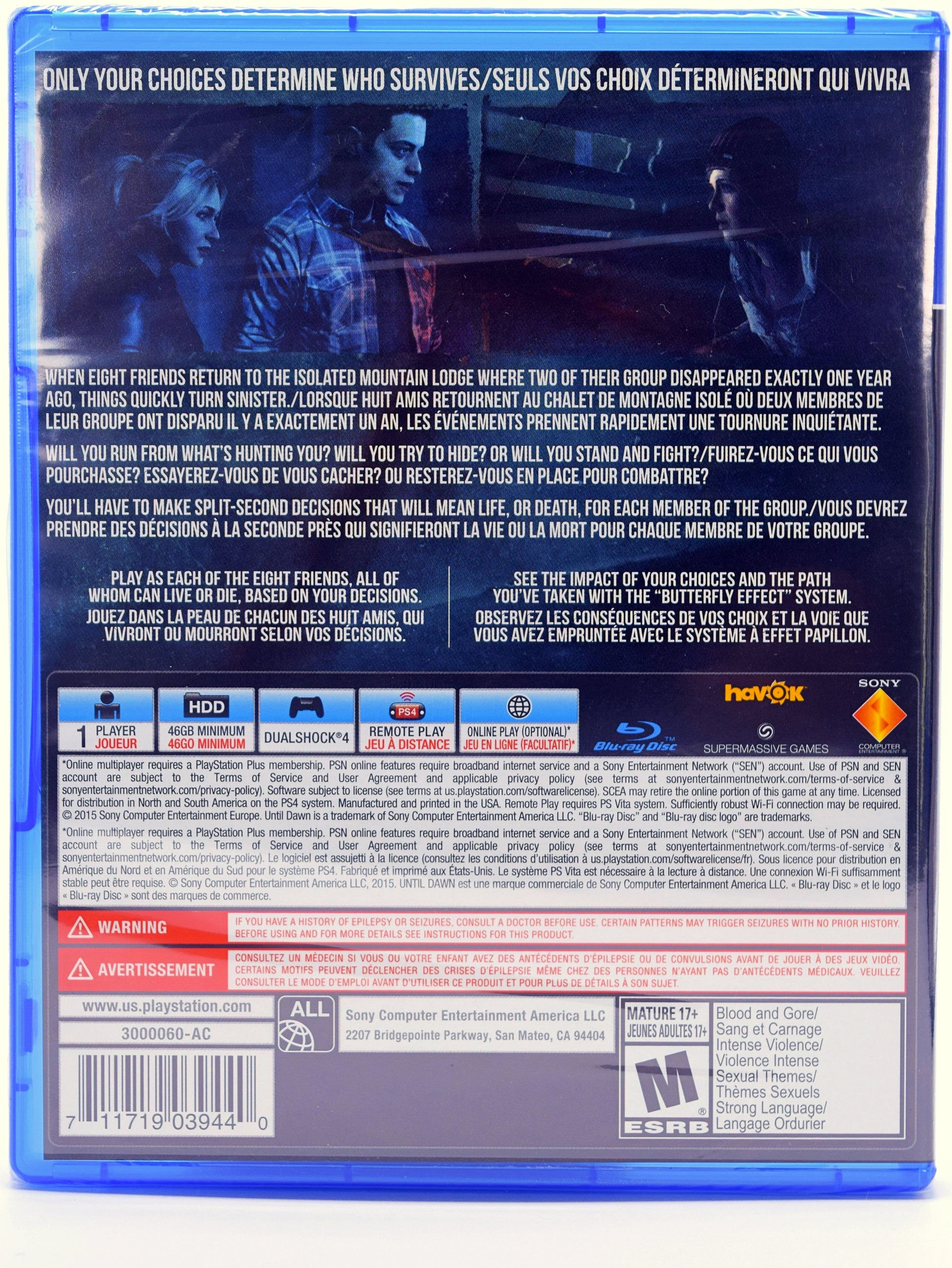 Until Dawn Ps4 Game Back