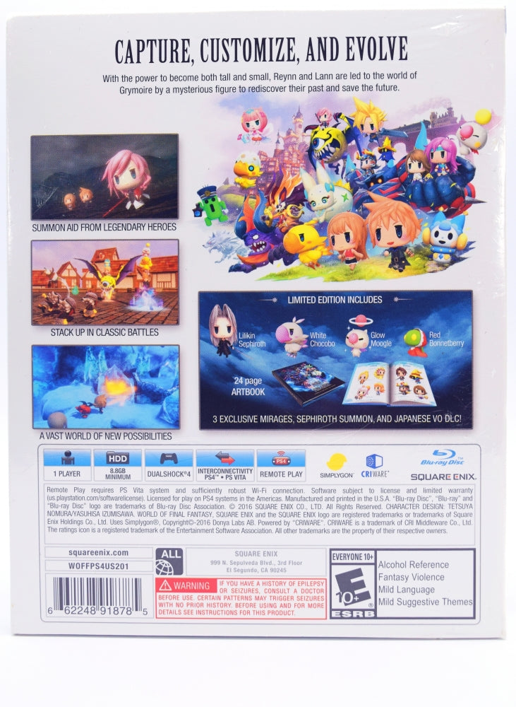 World Of Final Fantasy Limited Edition Ps4 Game Back
