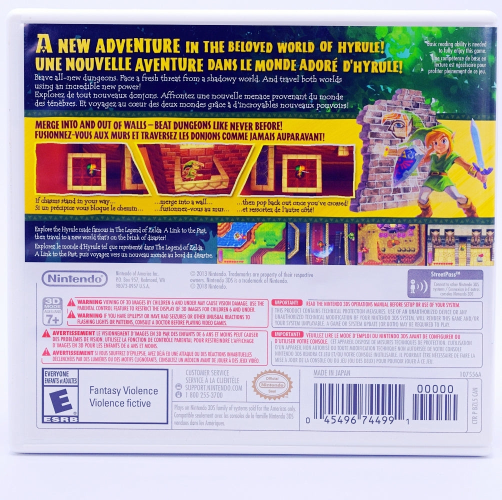 Zelda A Link Between Worlds Nintendo Selects 3Ds Game Back