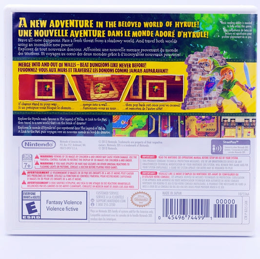 Zelda A Link Between Worlds Nintendo Selects 3Ds Game Back