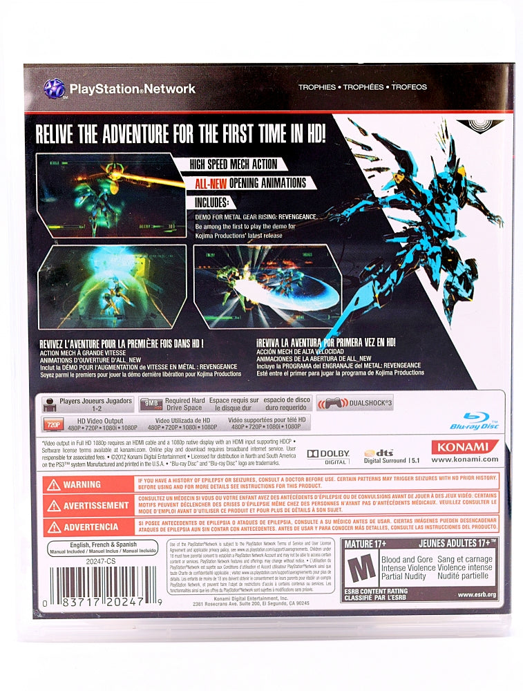 Zone Of The Enders Hd Collection Ps3 Game Back